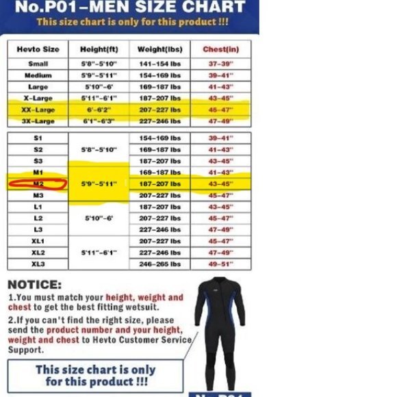 Hevto Unisex Long Sleeve Wetsuit 3/2mm Neoprene Diving Surfing Swimming - Medium - Picture 2 of 5